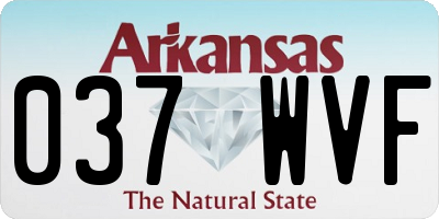 AR license plate 037WVF