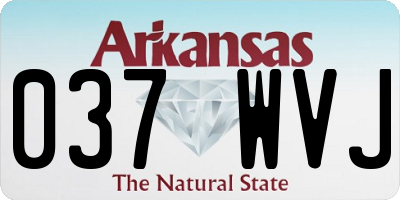 AR license plate 037WVJ