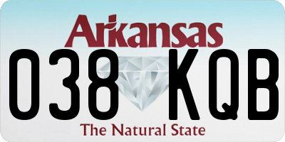 AR license plate 038KQB