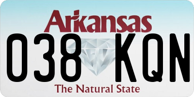 AR license plate 038KQN