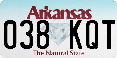 AR license plate 038KQT