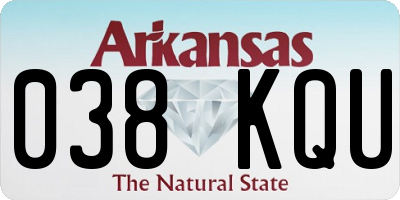 AR license plate 038KQU