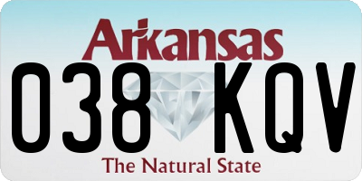 AR license plate 038KQV