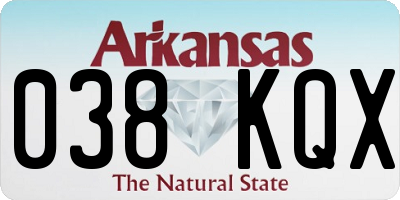 AR license plate 038KQX