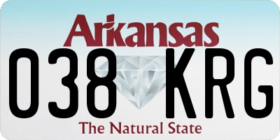 AR license plate 038KRG