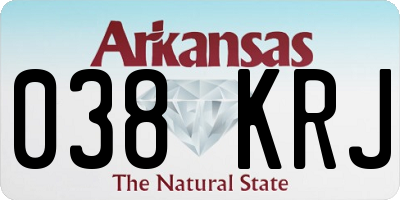 AR license plate 038KRJ