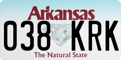 AR license plate 038KRK