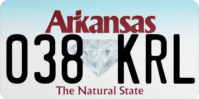 AR license plate 038KRL
