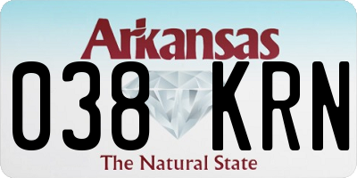 AR license plate 038KRN