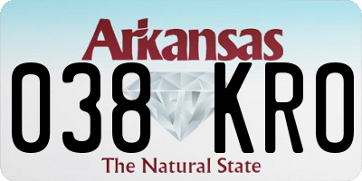 AR license plate 038KRO