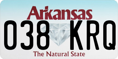 AR license plate 038KRQ