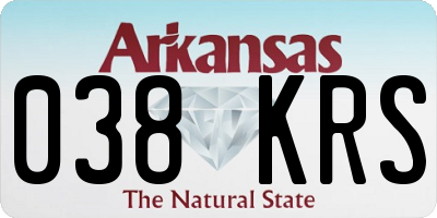 AR license plate 038KRS