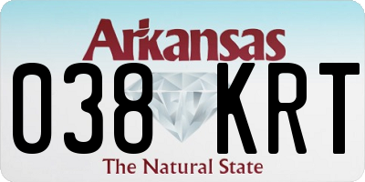 AR license plate 038KRT