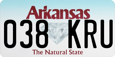 AR license plate 038KRU
