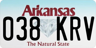 AR license plate 038KRV