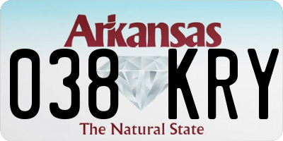 AR license plate 038KRY