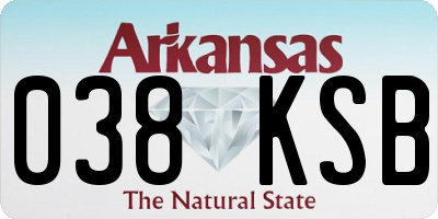 AR license plate 038KSB