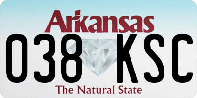 AR license plate 038KSC