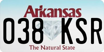 AR license plate 038KSR
