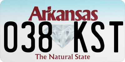 AR license plate 038KST