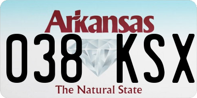 AR license plate 038KSX