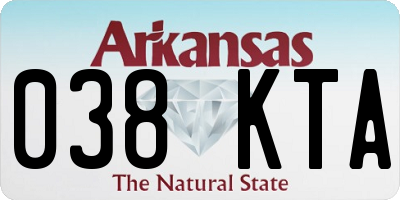 AR license plate 038KTA