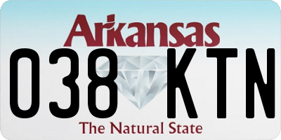 AR license plate 038KTN
