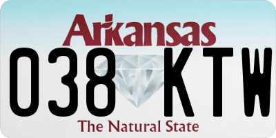 AR license plate 038KTW