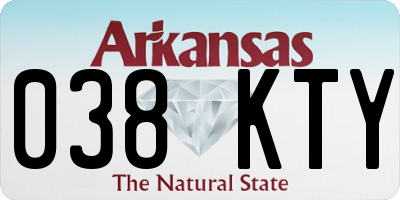 AR license plate 038KTY