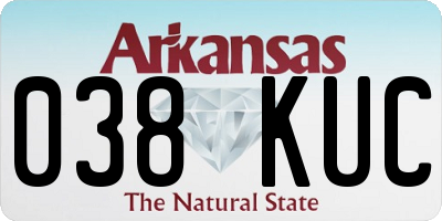 AR license plate 038KUC