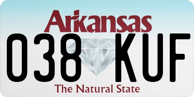 AR license plate 038KUF
