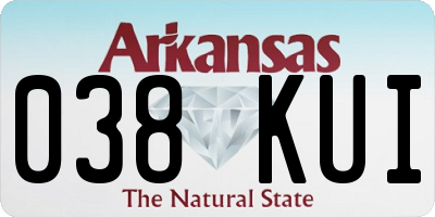 AR license plate 038KUI