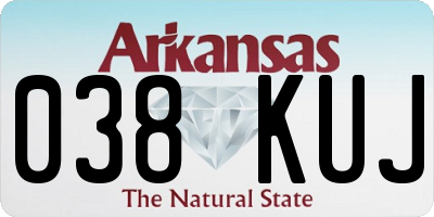 AR license plate 038KUJ