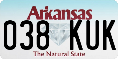 AR license plate 038KUK