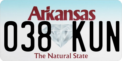 AR license plate 038KUN
