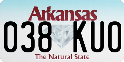 AR license plate 038KUO