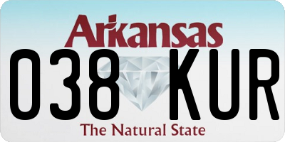 AR license plate 038KUR