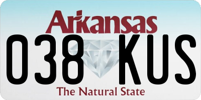 AR license plate 038KUS