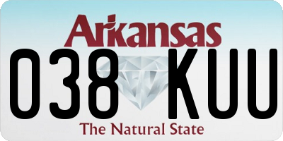 AR license plate 038KUU