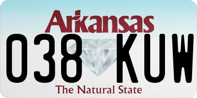 AR license plate 038KUW