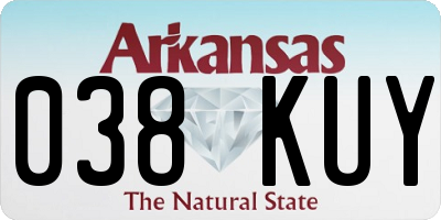 AR license plate 038KUY