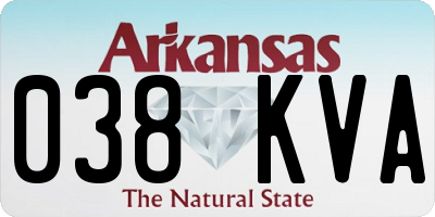AR license plate 038KVA