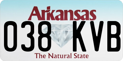AR license plate 038KVB