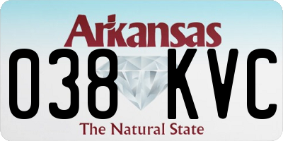 AR license plate 038KVC