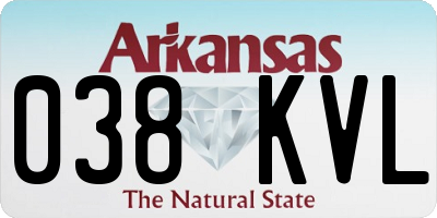AR license plate 038KVL