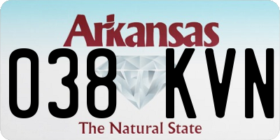 AR license plate 038KVN