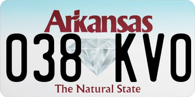 AR license plate 038KVO