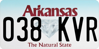 AR license plate 038KVR