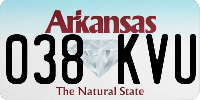 AR license plate 038KVU
