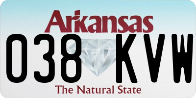 AR license plate 038KVW